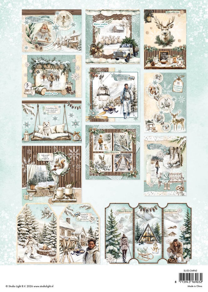 Studio Light - Rustic Winter - Cardmaking Paper Pad - A4