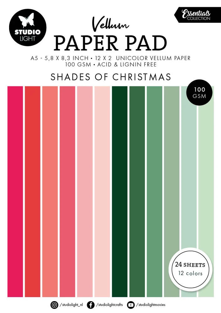 Studiolight - Vellum Pad - Shades of Christmas - A5