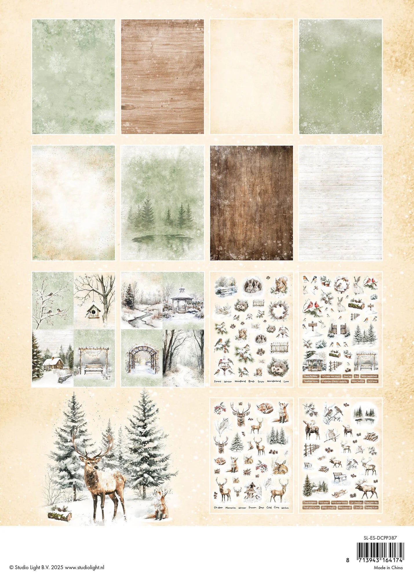 Studio Light Paper Pad - Die-Cut Paper Pad - Winter Woodland- A4