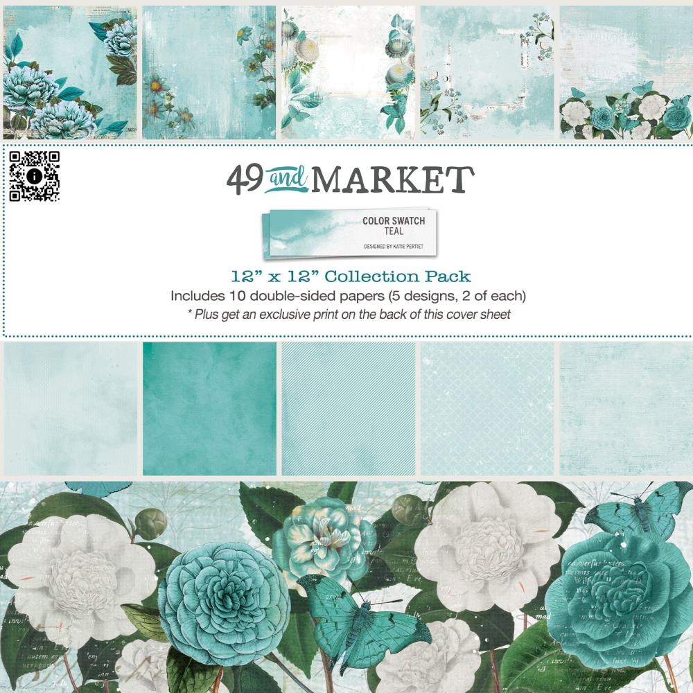 49 and Market - Color Swatch Teal Collection - 12 x 12’’