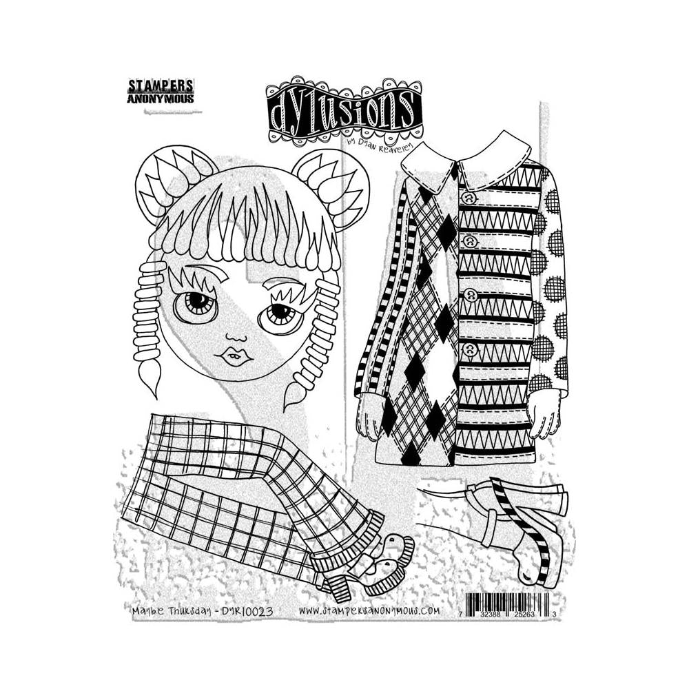 Dylusions - Cling Stamps - Maybe Thursday