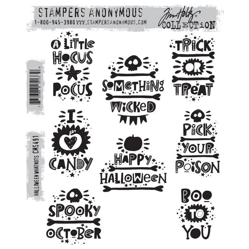 Tim Holtz Collection - Cling Stamps - Halloween Whatnots