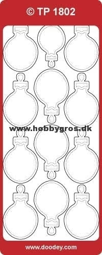 Klistremerker - Julekuler - Transparent - Gull