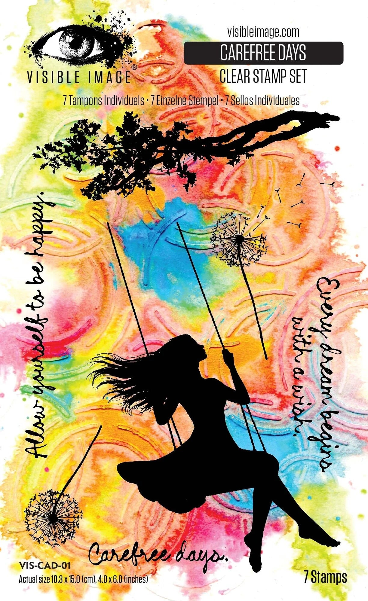 Visible Image - Hopes and Dreams - 4x8 Inch Stamp Set - Carefree days