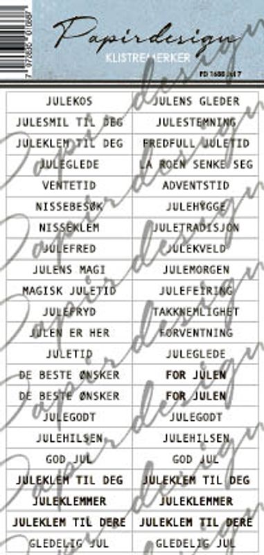 Papirdesign - Ord klistremerker - Jul 7 (Forhåndsalg - På lager 22.09)