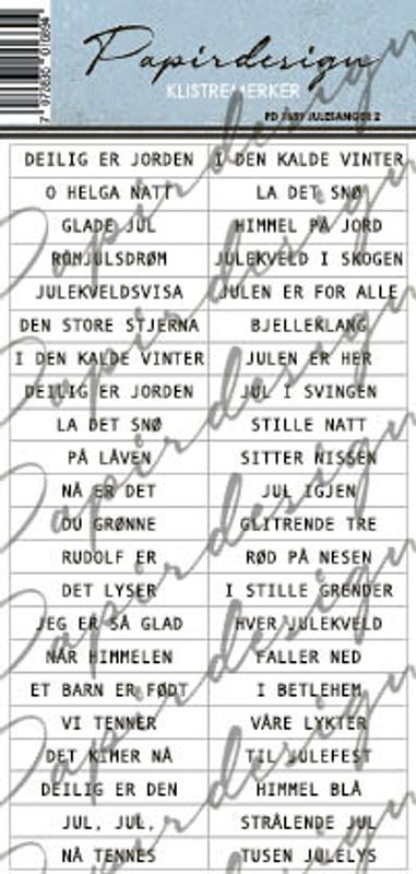 Papirdesign - Ord klistremerker - Julesanger 2 (Forhåndsalg - På lager 22.09)