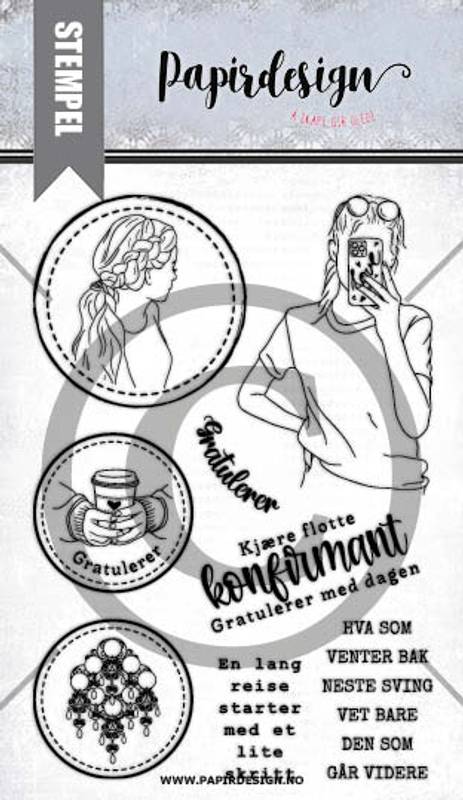 PD 01243 Rundt neste sving papirdesign stempel