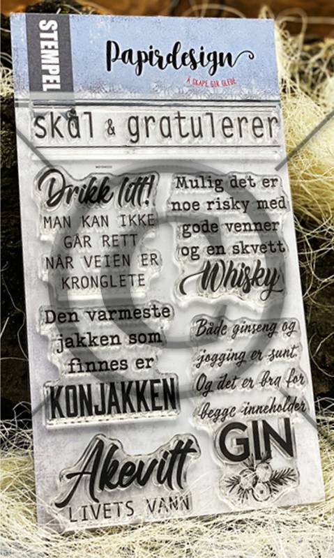 Papirdesign - Clear stamps - Whiskey - NB redusert pris grunnet skrivefeil