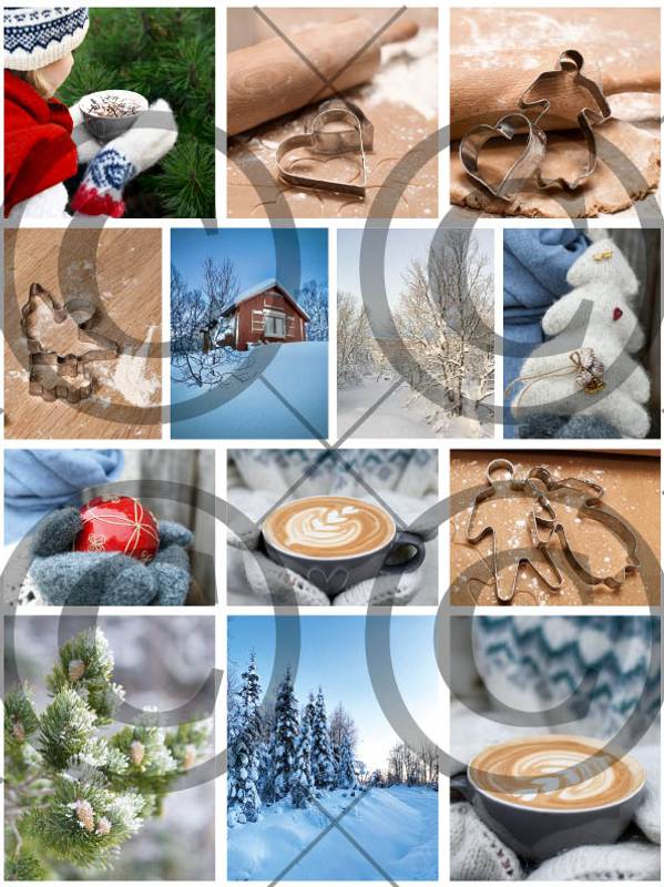 Papirdesign - Motivark - Julemotiv 1 - A4