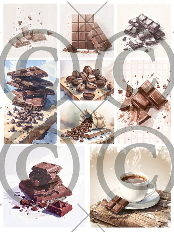 Papirdesign - Motivark - Kaffe og sjokolade - A4