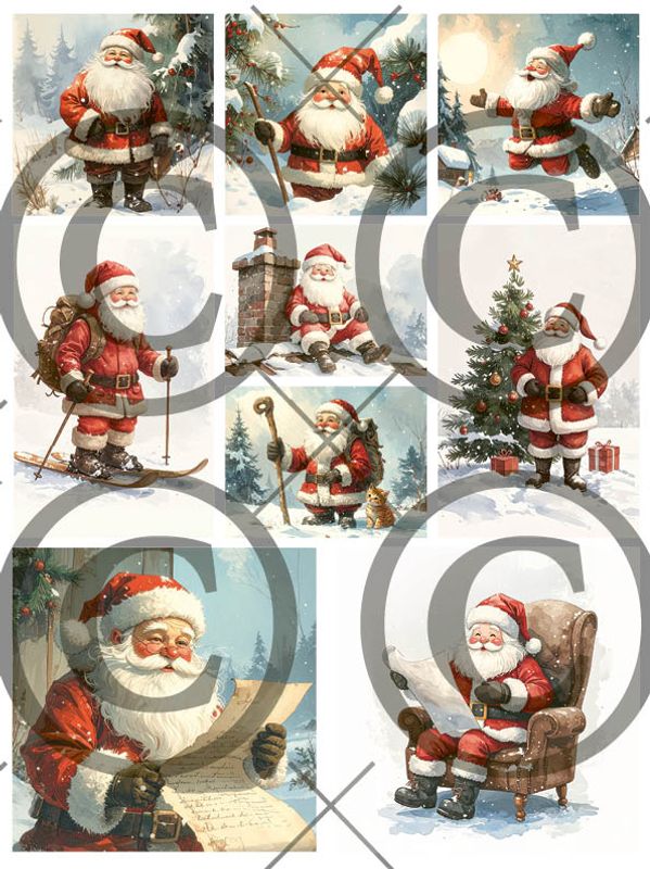 Papirdesign - Motivark - Julenisser