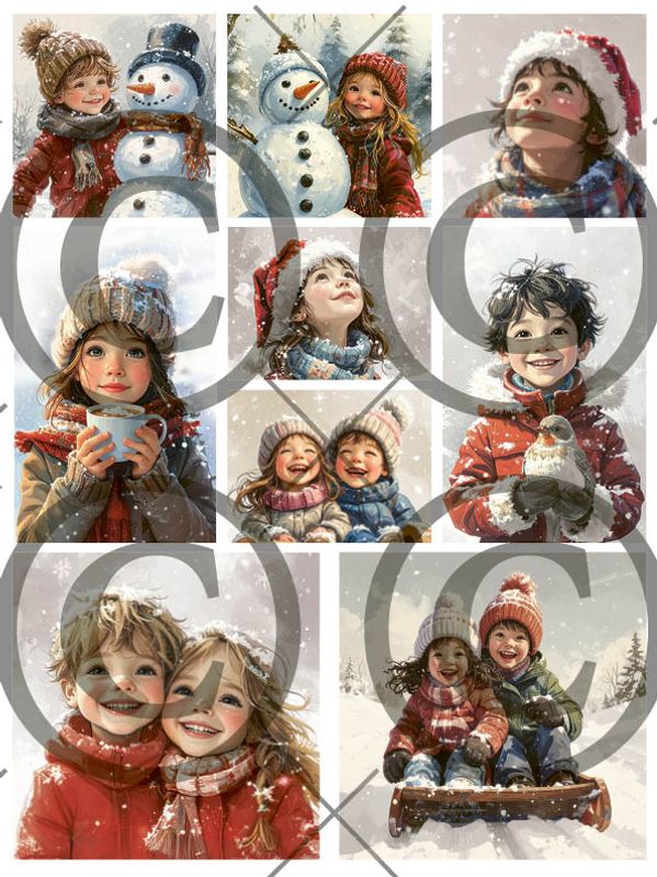 Papirdesign - Motivark - Snølek