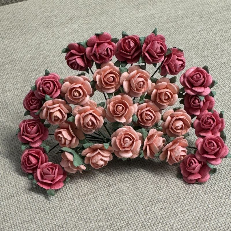 Papirdesign - Roser - Varm Rosa - 1,2cm