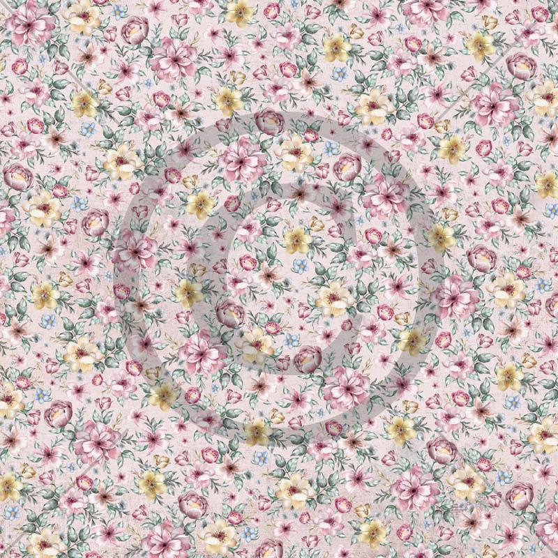 Papirdesign - Fryd og glede - Festblomster, rosa  - 12 x 12"