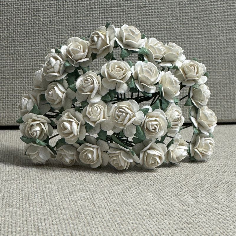 Papirdesign - Roser - Hvit 1,2cm