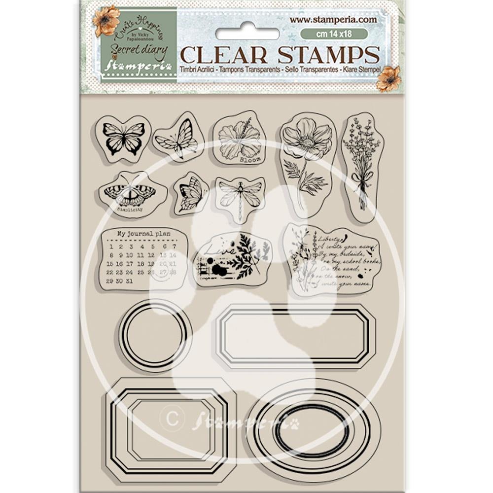 Stamperia - Create Happiness - Clear Stamp - Secret Diary Labels
