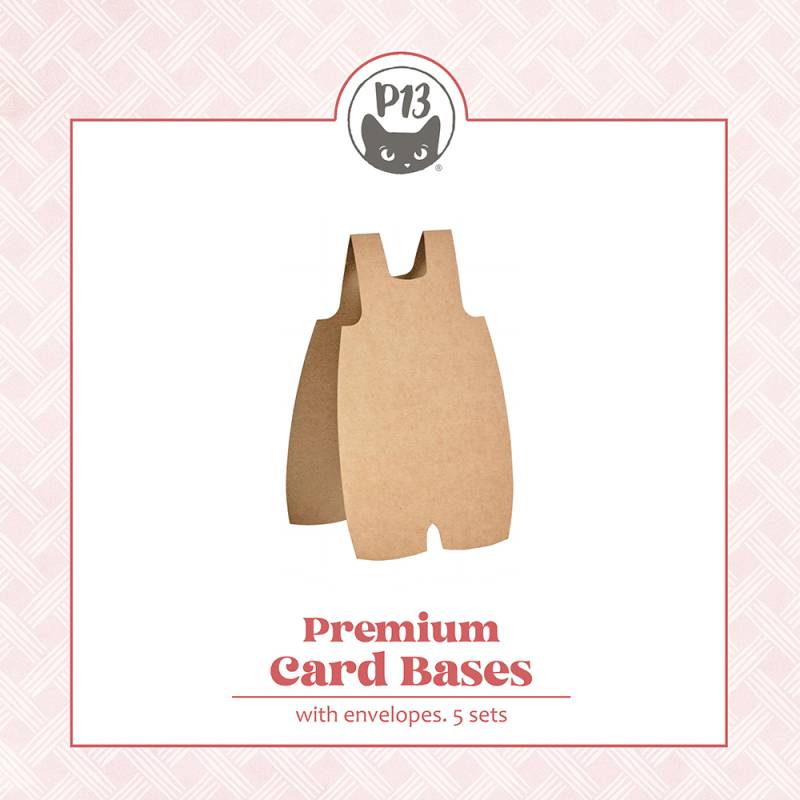 P13 - Basic kortpakke - Set of Baby Romper Card Base with envelopes - Kraft