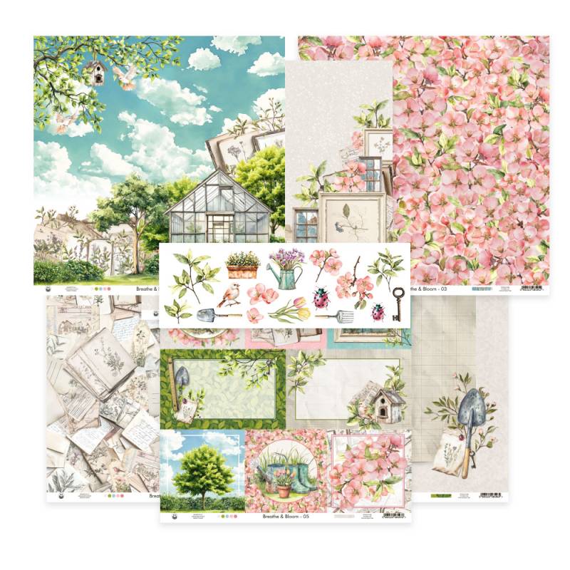P13 - Breathe and Bloom - Set of 6 papers - 12 x 12"