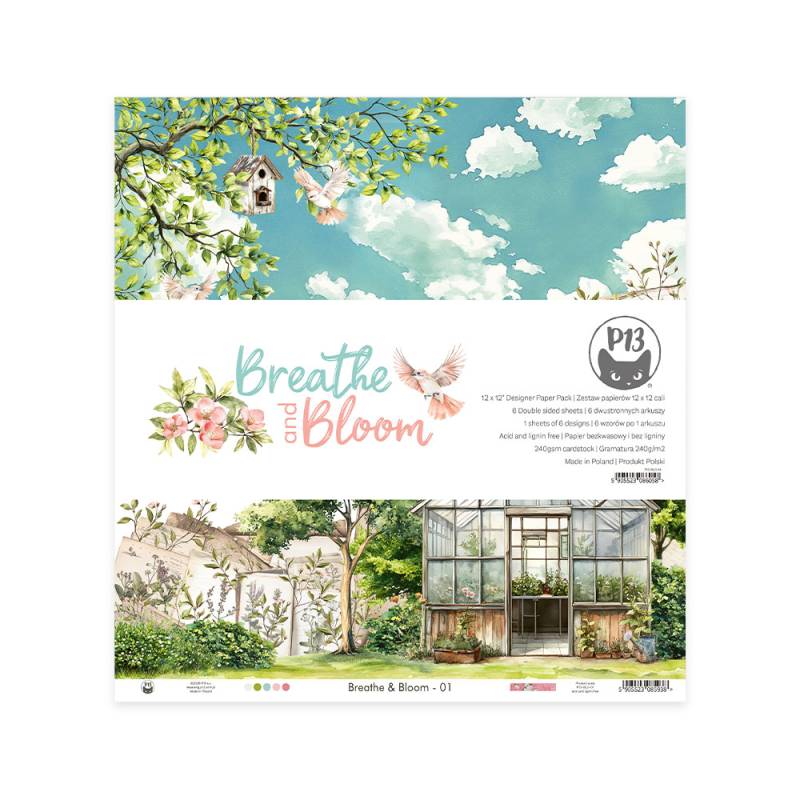 P13 - Breathe and Bloom - Set of 6 papers - 12 x 12"