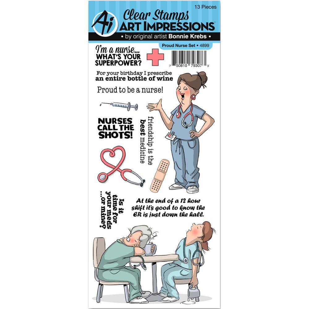 Art Impressions - Clear Stamps Set - Proud Nurse