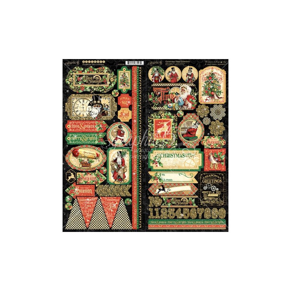 Graphic 45 -  Christmas Time - Sticker Sheet - 12 x 12"