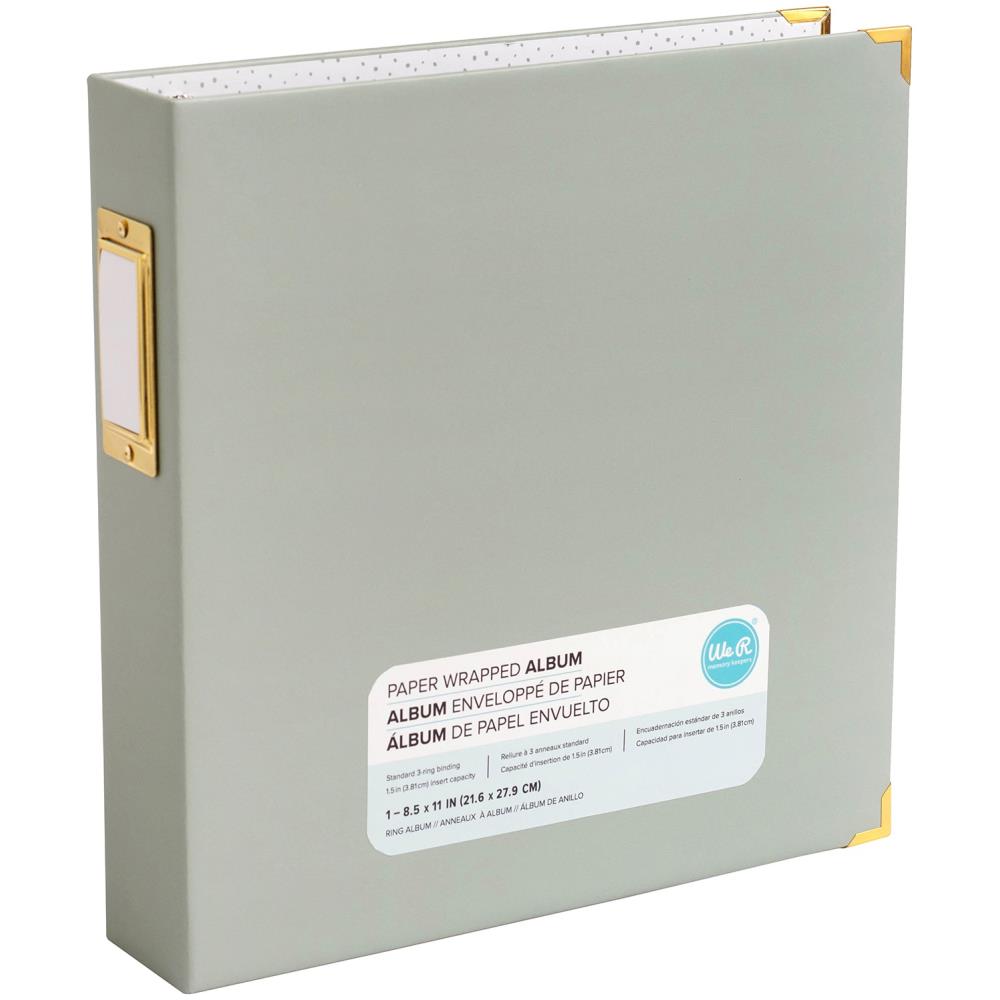 WRMK -  Paper Wrapped D- ring Album - Slate - 8,5 x 11"