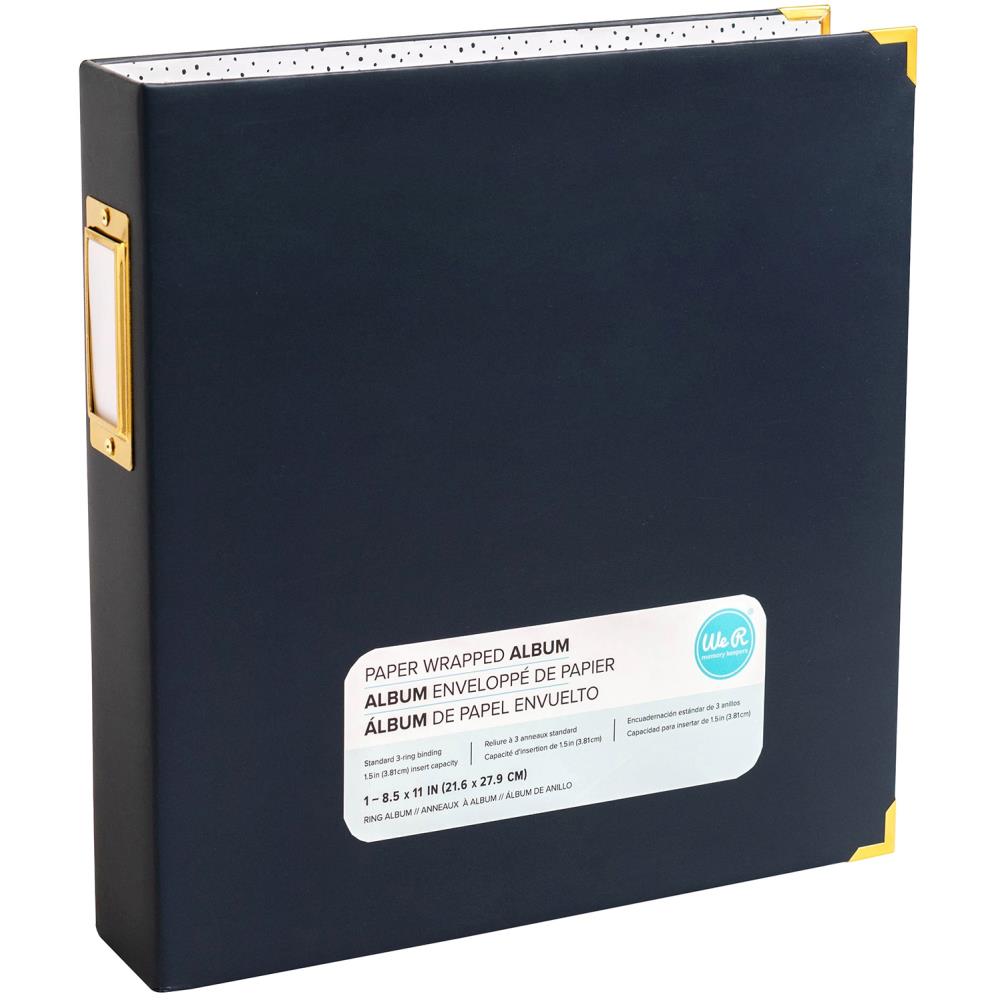 WRMK - Paper Wrapped D- ring Album - Navy - 8,5 x 11"