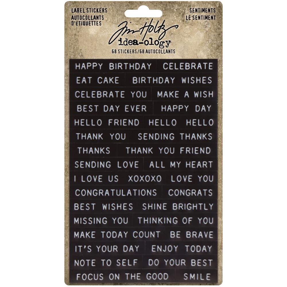 Tim Holtz - Idea-Ology - Sentiments Label Stickers