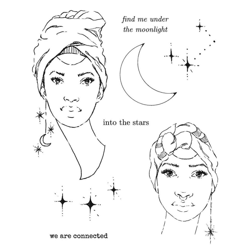 Stampers Anonymous - Danielle Mack - Rubber  Stamp - Star Gazers