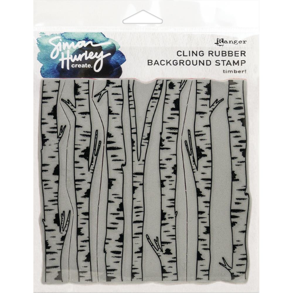 Simon Hurley - Cling Rubber Stamp - Peel apart - Timber!