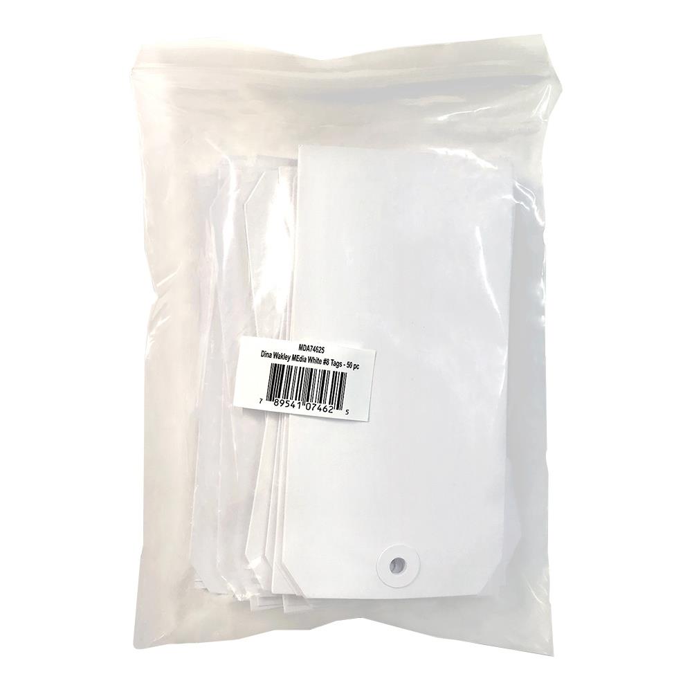 Dina Wakley Media - White Tags - 8"  - 50 stk