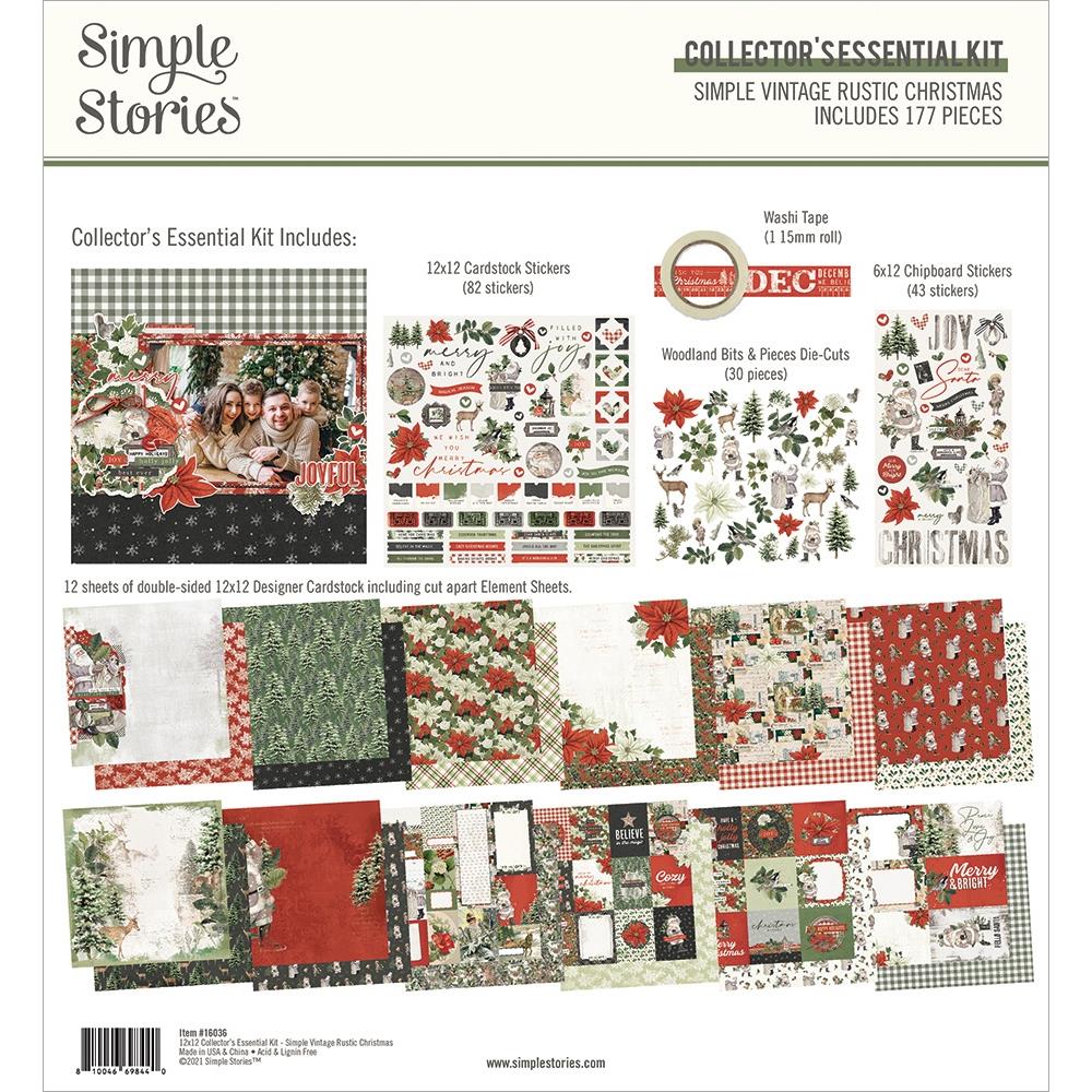 Simple Stories -  Vintage Rustic Christmas - Collectors Kit - 12 x 12"