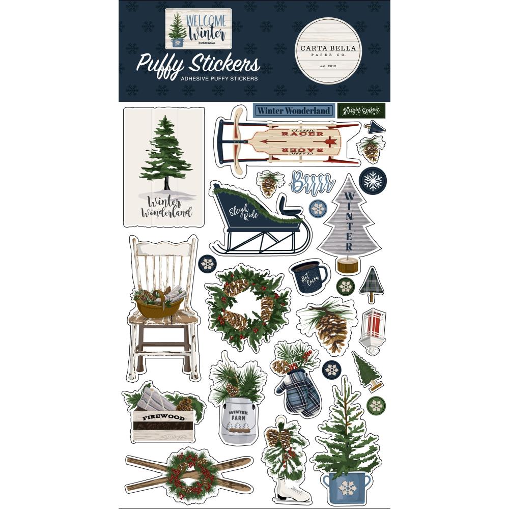 Carta Bella - Welcome Winter - Puffy Stickers