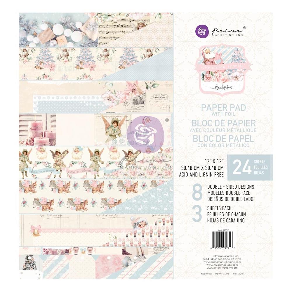 Prima - Christmas Sparkle - Paper Pad  - 12 x 12"