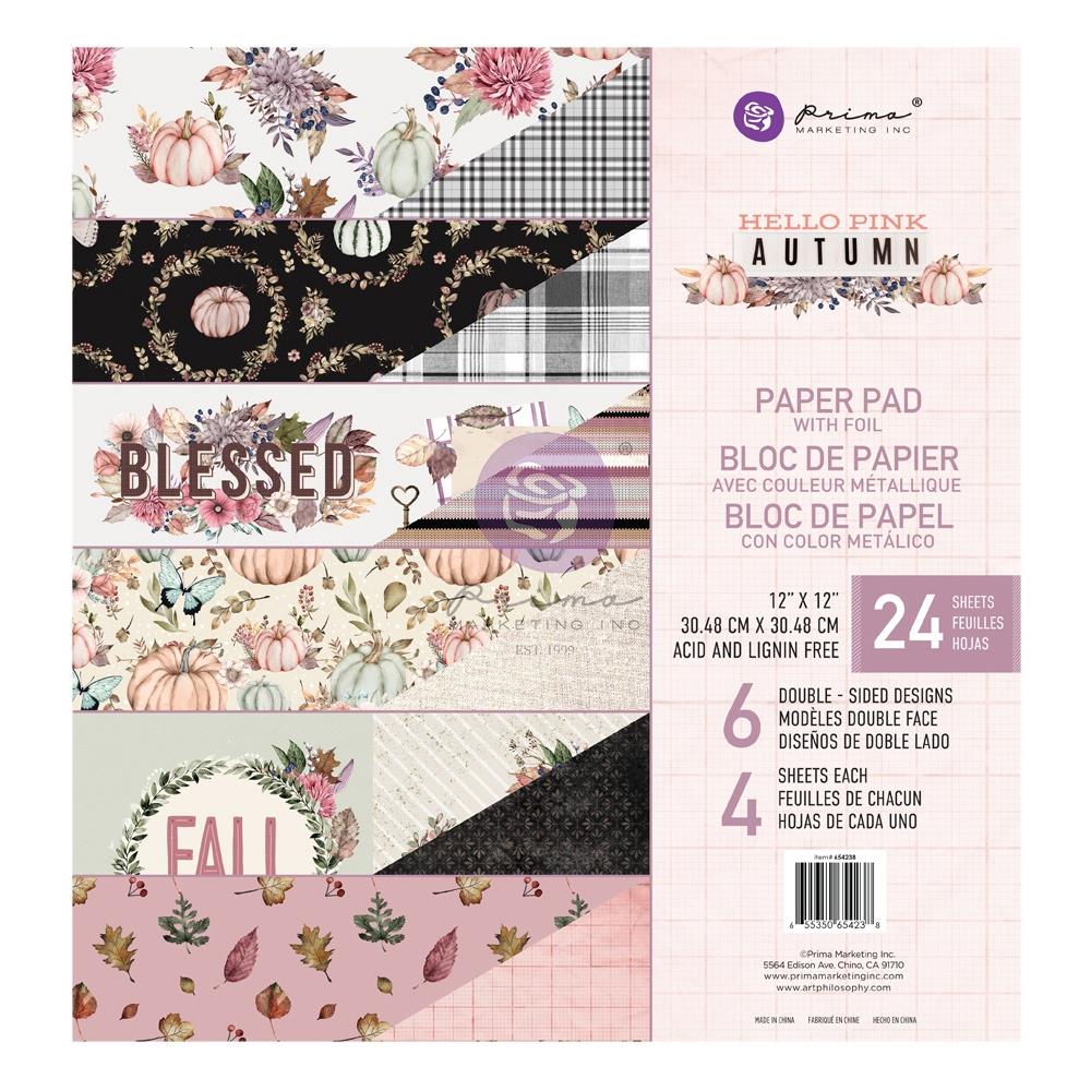 Prima - Hello Pink Autumn - Paper Pad  - 12 x 12"