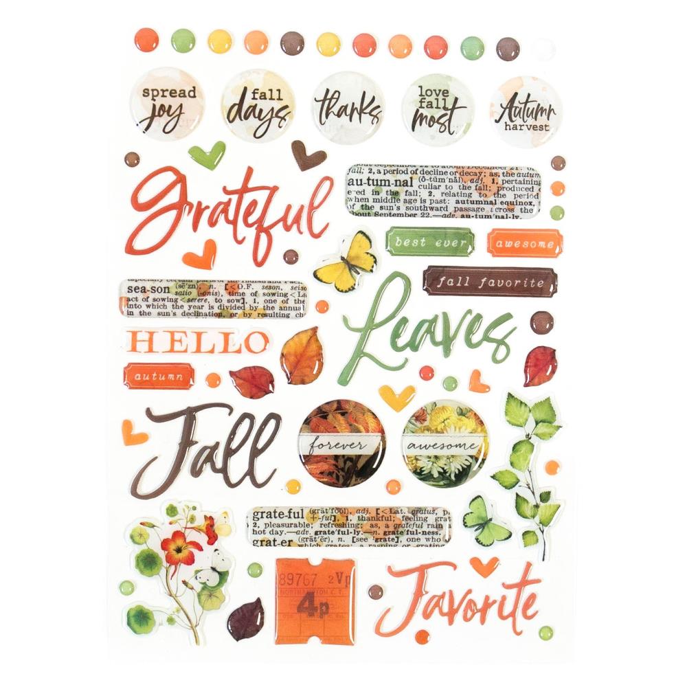 49 and Market - Vintage Artistry - In the Leaves - Epoxy Stickers