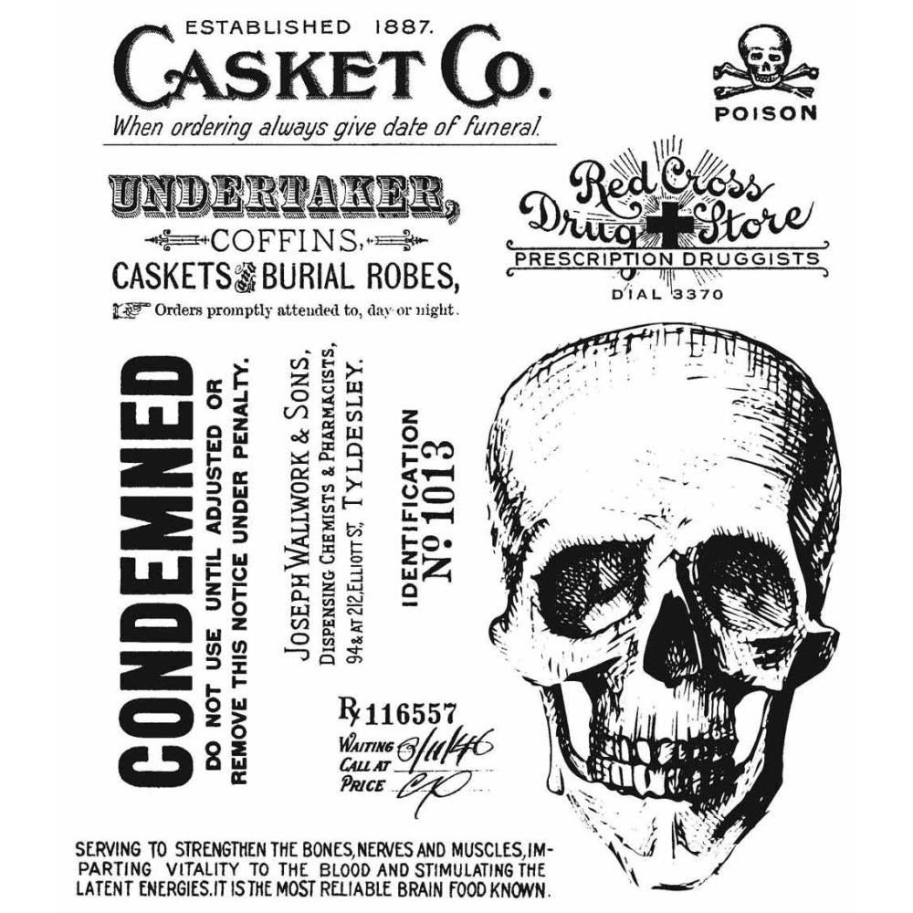 Tim Holtz Collection - Cling Stamps - Rest in peace