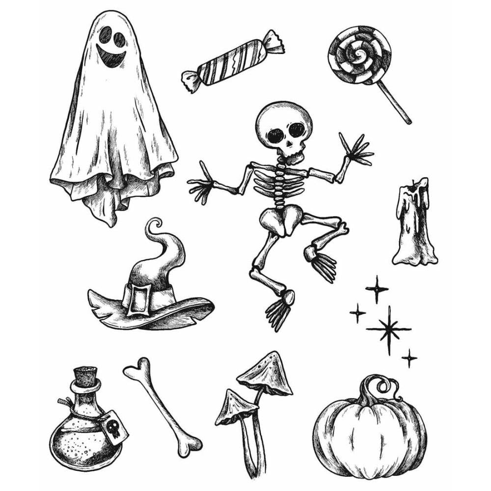 Tim Holtz Collection - Cling Stamps - Halloween Doodles