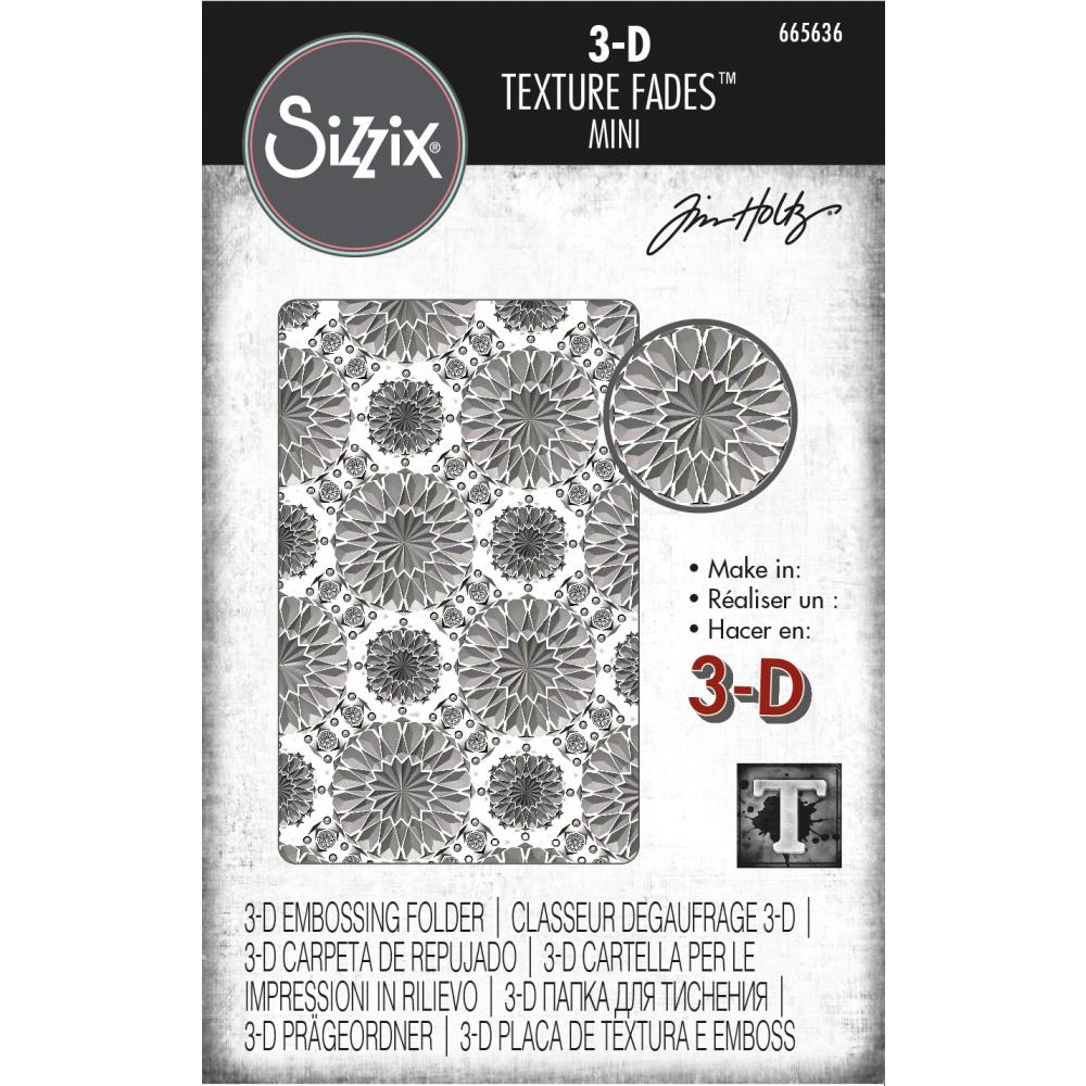 Tim Holtz Alterations - Texture Fades - 3D Embossing Folder - Mini Kaleidoscope