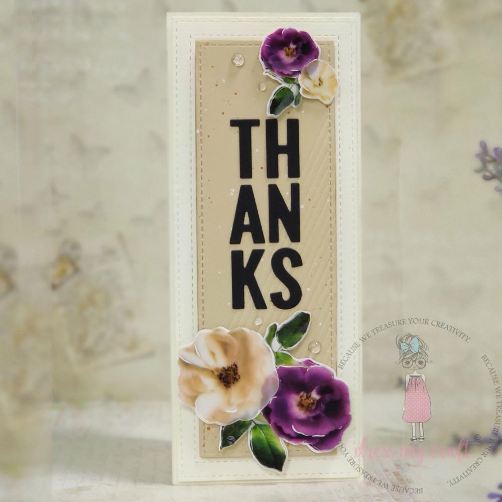 Dress my craft - Transfer Me Sheet -  A4 - Purple Flowers