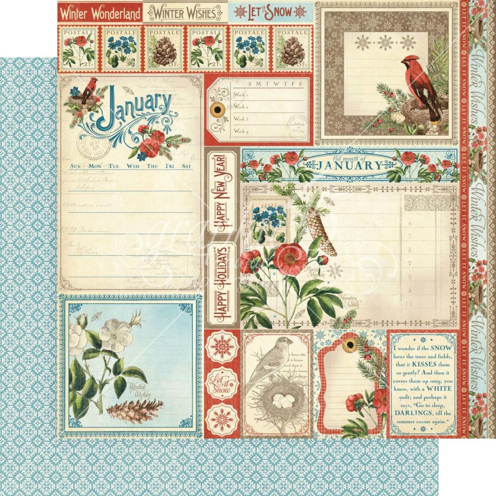 Graphic45 - Deluxe Collection Edition - Time To Flourish - Paper Pad - 12 x 12"