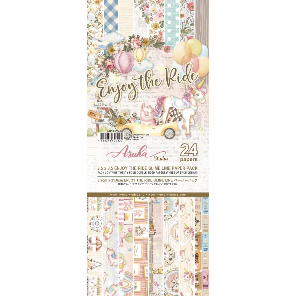 Asuka Studio - Enjoy the ride - Slimline - Paper Pad - 3,5 x 8,5"