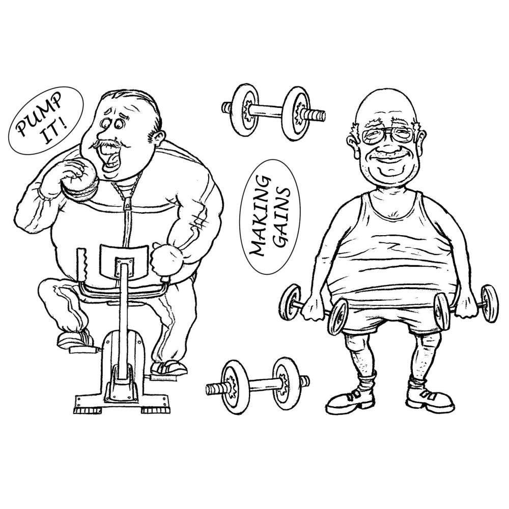 The Card Hut - Clear Stamp - Garden Sheds - Keeping Fit