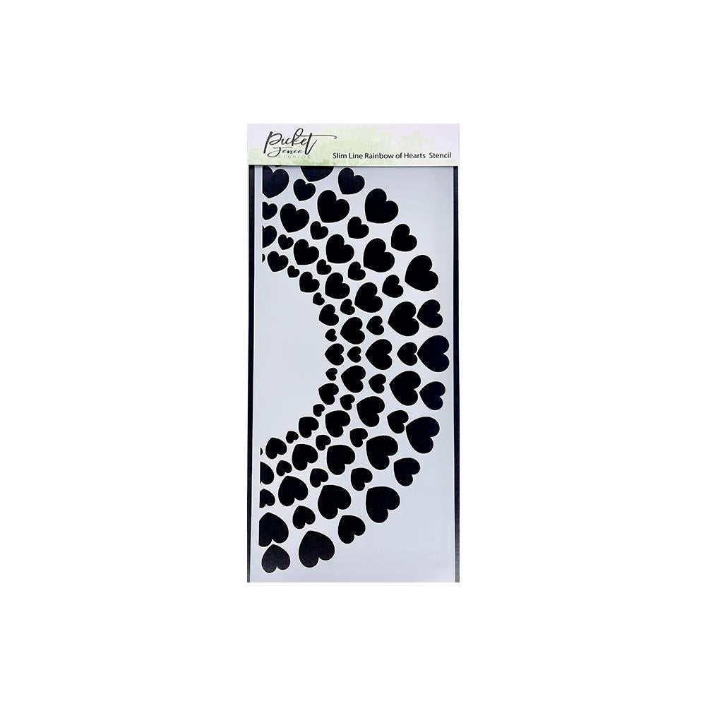 Picket Fence - Stencil - Slim Line - Rainbow of Hearts