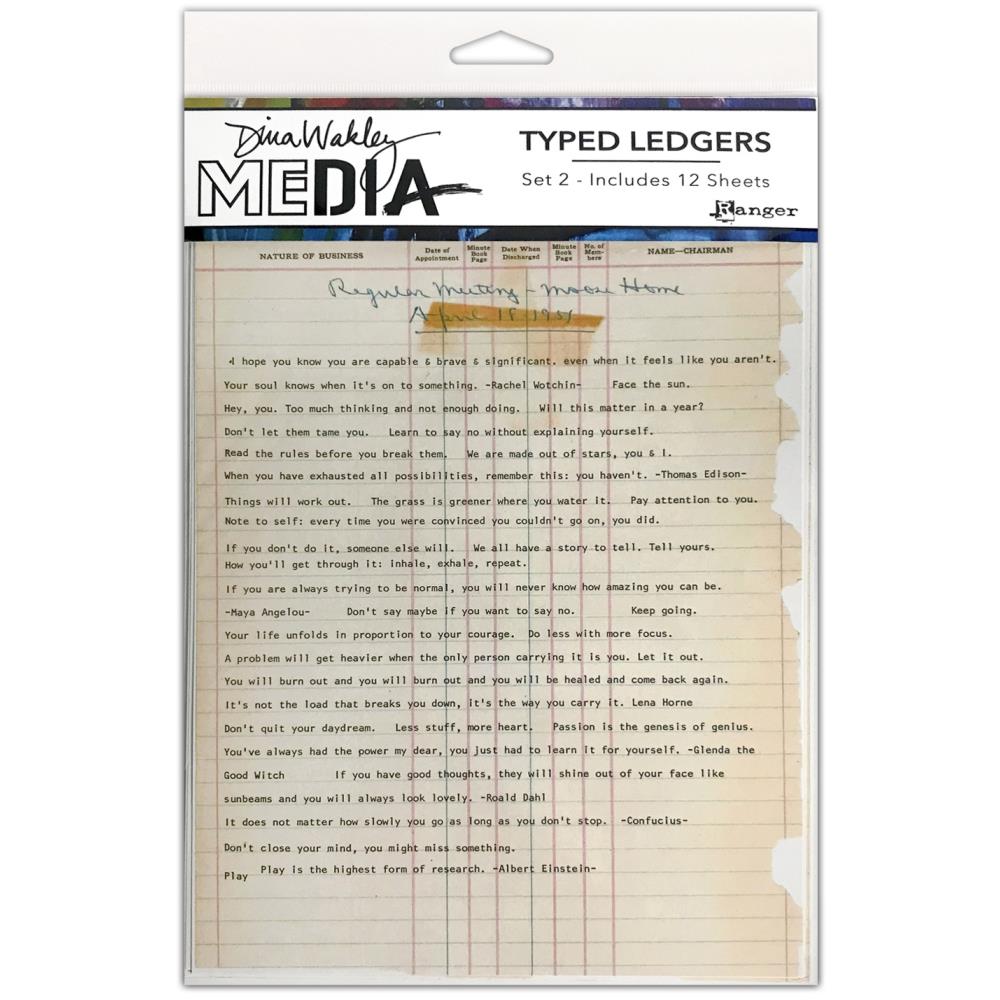 Dina Wakley Media - Typed Ledgers - Set 2