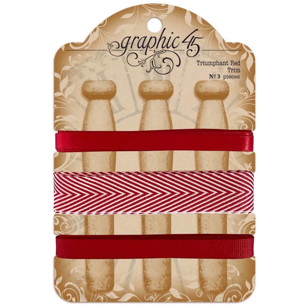 Graphic 45 - Embellishment Trims - Triumphant Red