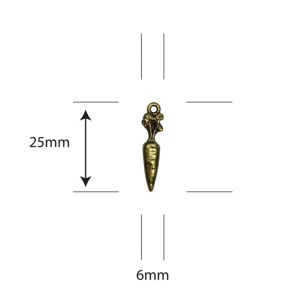 Craft Consortium - Garderners Delight -  Metal Charms - Carrot
