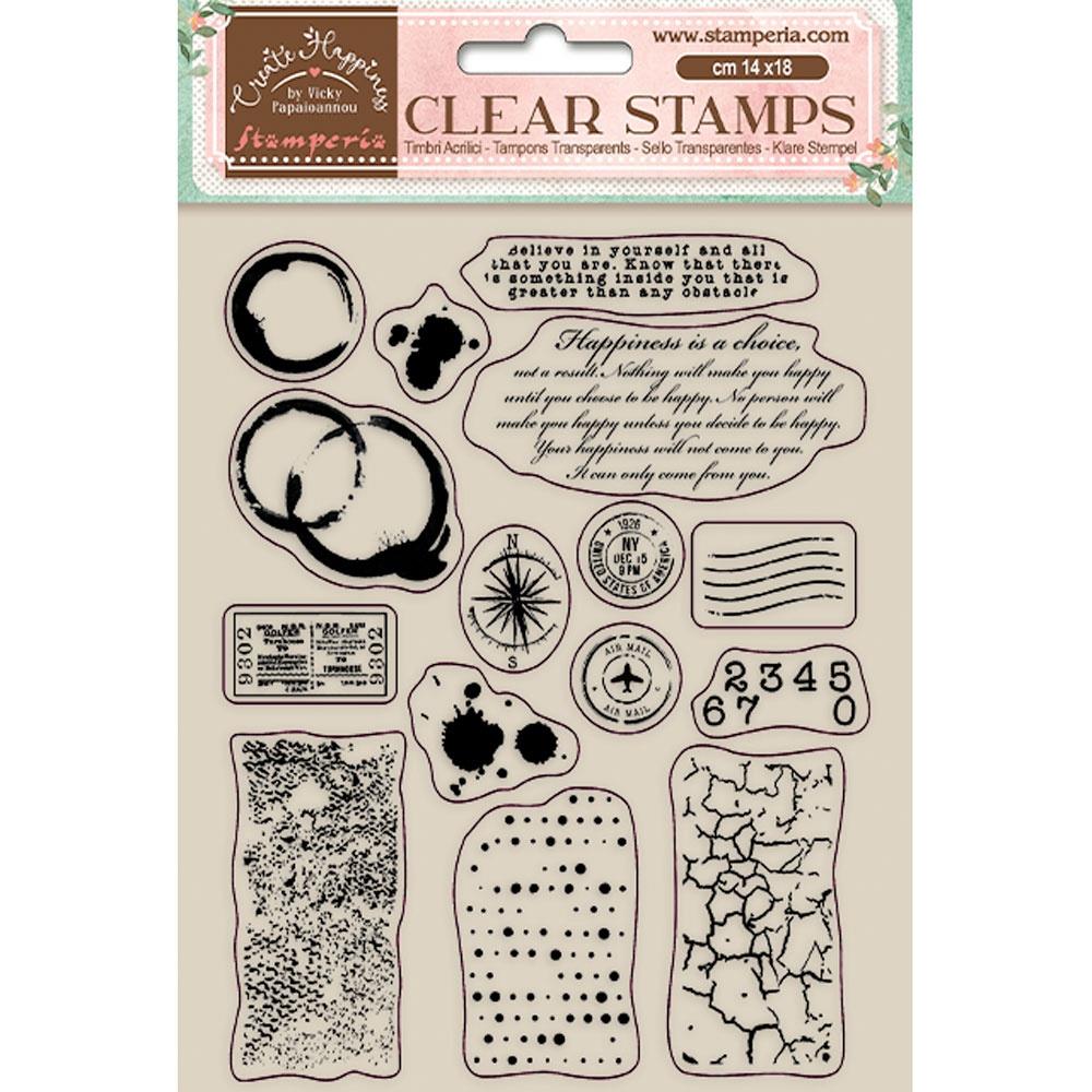 Create happiness clear stamp elements wtk160