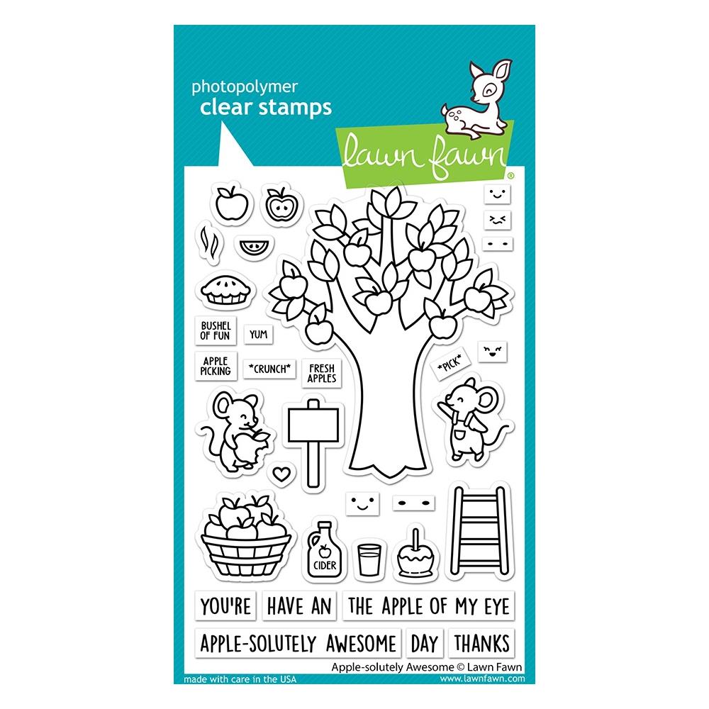 Lawn Fawn - Clear Stamps - Apple-Solutely Awesome