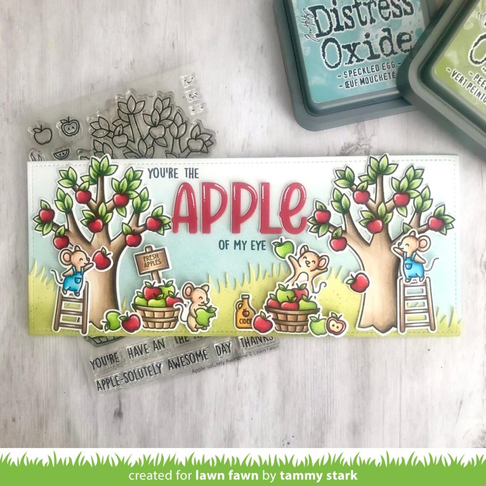 Lawn Fawn - Clear Stamps - Apple-Solutely Awesome